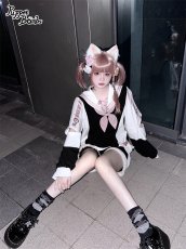 画像8: 【Last one】【PuppetBombs】Q22 ビッグシルエットセーラートップス【30%OFF】 (8)