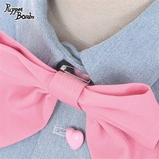 画像4: 【PuppetBombs】Q222 ハートデニムガールトップス【30%OFF】 (4)