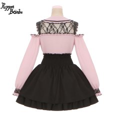 画像4: 【PuppetBombs】Q25 デコルテレーシーオフショルブラウス (4)