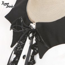 画像2: 【PuppetBombs】Q260 小悪魔ブローチ付きブラウス【30%OFF】 (2)