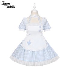 画像2: 【PuppetBombs】Q269 ギンガムチェックナースワンピース【本店・通販限定】 (2)