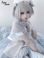 画像16: 【PuppetBombs】Q269 ギンガムチェックナースワンピース【本店・通販限定】 (16)