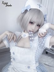 画像19: 【PuppetBombs】Q269 ギンガムチェックナースワンピース【本店・通販限定】 (19)