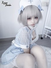 画像20: 【PuppetBombs】Q269 ギンガムチェックナースワンピース【本店・通販限定】 (20)