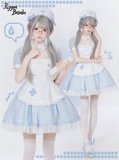 画像24: 【PuppetBombs】Q269 ギンガムチェックナースワンピース【本店・通販限定】 (24)