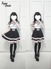 画像9: 【Puppet Bombs】Q276 ショルダーレース切り替えトップス【30％OFF】 (9)