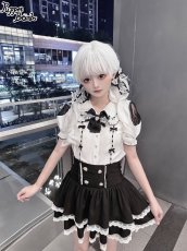 画像7: 【PuppetBombs】Q279 はしごレースパフ袖ブラウス (7)