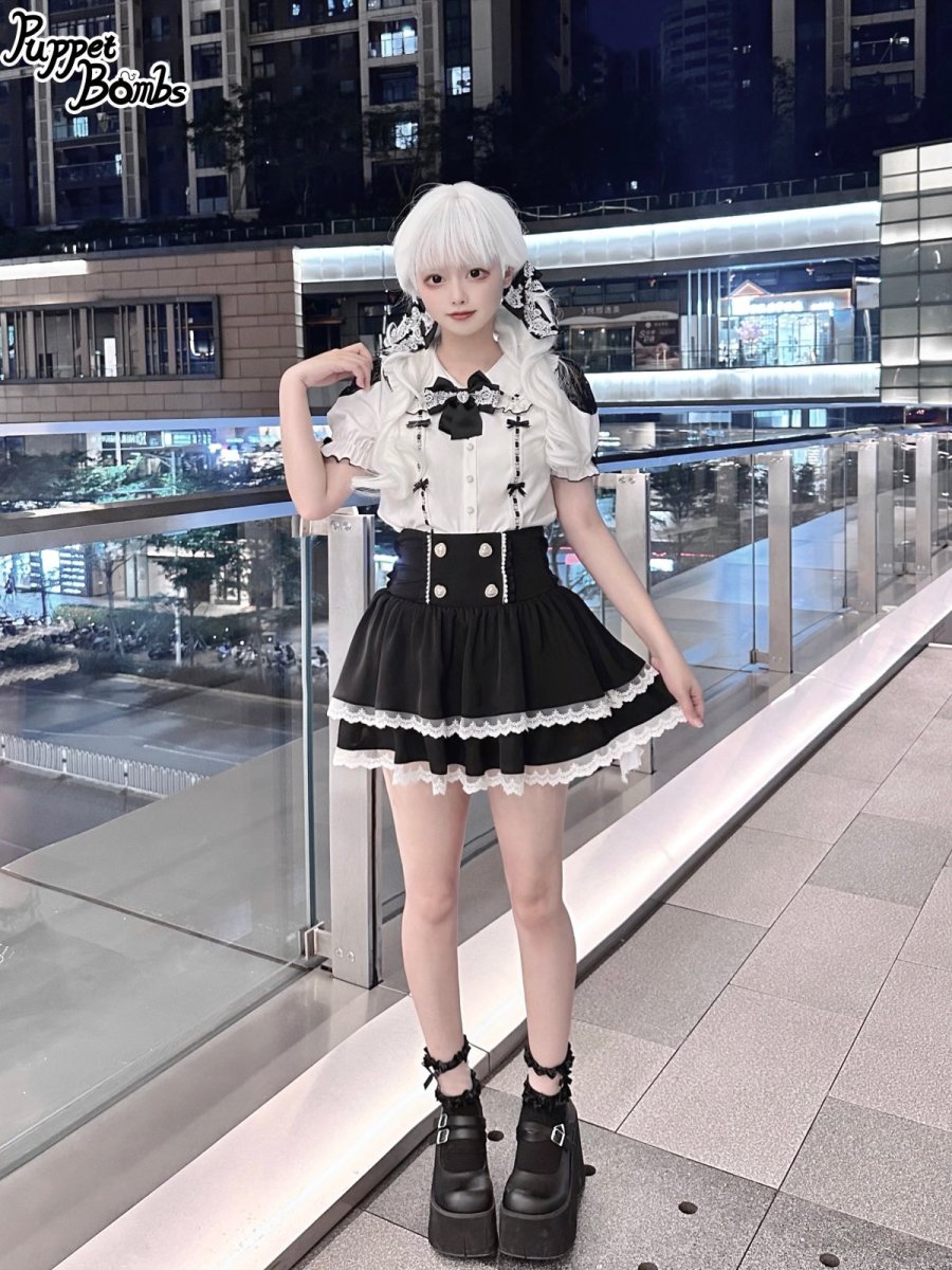 画像6: 【Puppet Bombs】QS113 レース使いビジューリボンヘアクリップ (6)