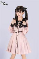 画像5: 【PuppetBombs】Q28ダブルリボンスクエアカラープリーツワンピース【70%OFF】 (5)