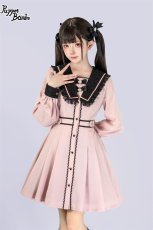 画像6: 【PuppetBombs】Q28ダブルリボンスクエアカラープリーツワンピース【70%OFF】 (6)