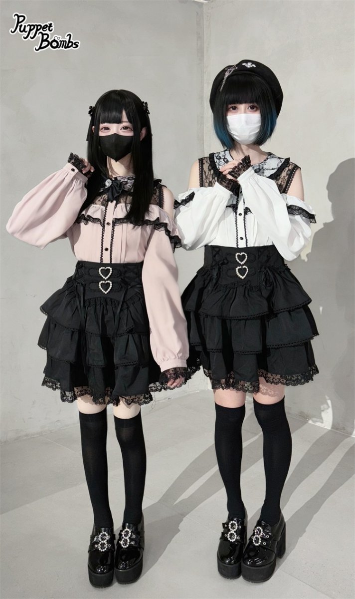 画像38: 【PuppetBombs】Q282 ダブルハートコルセット風ティアードスカパン (38)