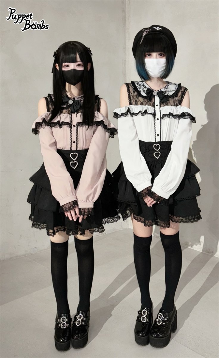 画像37: 【PuppetBombs】Q282 ダブルハートコルセット風ティアードスカパン (37)