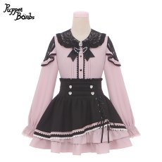 画像3: 【PuppetBombs】Q283レース切り替えハートボタンブラウス【本店・通販限定】【30%OFF】 (3)