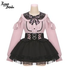 画像5: 【PuppetBombs】Q30 ダブルハートレースアップスカート (5)