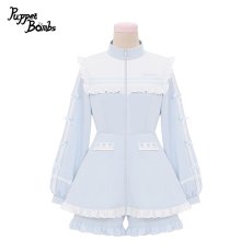 画像1: 【Puppet Bombs】Q291 ヨーク切り替え3連ハートジャージセットアップ (1)