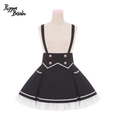 画像2: 【PuppetBombs】Q296 黒魔法少女の学園制服サス付きスカート【30%OFF】 (2)