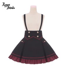 画像1: 【PuppetBombs】Q296 黒魔法少女の学園制服サス付きスカート【30%OFF】 (1)