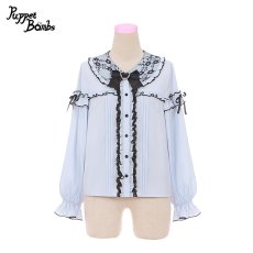 画像1: 【Last one】【PuppetBombs】Q298 フリルレース重ね襟ブラウス (1)