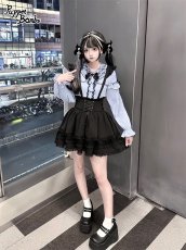 画像11: 【Last one】【PuppetBombs】Q298 フリルレース重ね襟ブラウス (11)