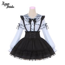 画像3: 【Last one】【PuppetBombs】Q298 フリルレース重ね襟ブラウス (3)