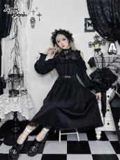 画像10: 【PuppetBombs】Q302 オープンショルダープリーツロングワンピース (10)