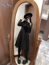 画像14: 【PuppetBombs】Q302 オープンショルダープリーツロングワンピース (14)