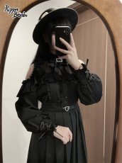 画像17: 【PuppetBombs】Q302 オープンショルダープリーツロングワンピース (17)