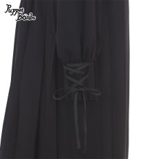 画像4: 【PuppetBombs】Q302 オープンショルダープリーツロングワンピース (4)