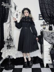 画像5: 【PuppetBombs】Q302 オープンショルダープリーツロングワンピース (5)