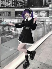 画像6: 【PuppetBombs】QS156 ロゴプリントリボンビジューヘアクリップセット (6)