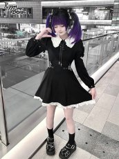 画像9: 【PuppetBombs】QS156 ロゴプリントリボンビジューヘアクリップセット (9)