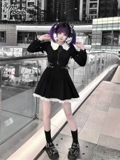 画像10: 【PuppetBombs】QS156 ロゴプリントリボンビジューヘアクリップセット (10)