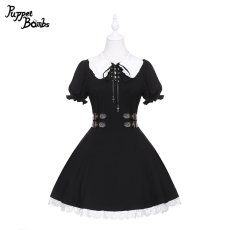 画像1: 【PuppetBombs】Q303 2Wayお袖ベルトデザインワンピース【30%OFF】 (1)