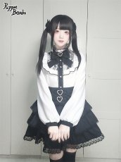 画像9: 【Puppet Bombs】Q304 レース切り替えスタンドカラーブラウス (9)