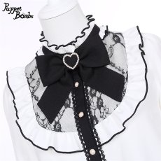 画像3: 【Puppet Bombs】Q304 レース切り替えスタンドカラーブラウス (3)