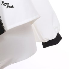 画像5: 【Puppet Bombs】Q304 レース切り替えスタンドカラーブラウス (5)