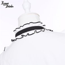 画像6: 【Puppet Bombs】Q304 レース切り替えスタンドカラーブラウス (6)