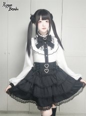 画像7: 【Puppet Bombs】Q304 レース切り替えスタンドカラーブラウス (7)