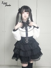 画像8: 【Puppet Bombs】Q304 レース切り替えスタンドカラーブラウス (8)