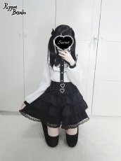 画像13: 【Puppet Bombs】Q304 レース切り替えスタンドカラーブラウス (13)