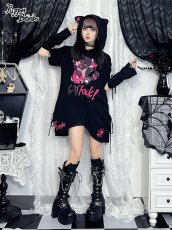 画像5: 【PuppetBombs】Q306 CAT ROCKねこみみフードワンピース【30%OFF】 (5)