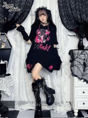 画像4: 【PuppetBombs】Q306 CAT ROCKねこみみフードワンピース【30%OFF】 (4)