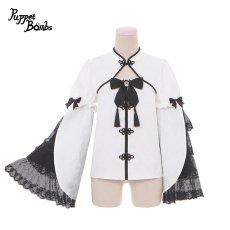 画像1: 【PuppetBombs】Q307 ジャカード2wayお袖チャイナトップス (1)