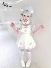 画像3: 【送料無料】Q315 ハートエプロンフリルセットアップ《予約受付》 (3)