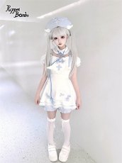 画像4: 【送料無料】Q315 ハートエプロンフリルセットアップ《予約受付》 (4)