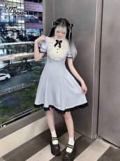 画像5: 【PuppetBombs】Q325 ヨーク切り替えスタンド襟ワンピース【30%OFF】【期間限定】 (5)
