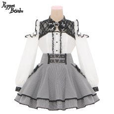 画像2: 【PuppetBombs】Q33 胸空きレーシーオフショルブラウス (2)