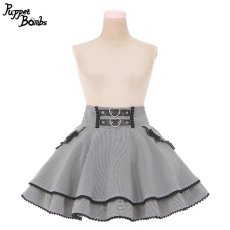 画像1: 【PuppetBombs】Q34 リボン&フリルティアードスカート (1)