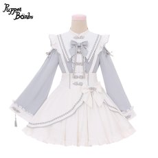 画像2: 【PuppetBombs】Q346 アシンメトリーチャイナサス付きスカート (2)