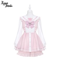 画像1: 【Puppet Bombs】Q348 はしごレースセーラーセットアップ (1)